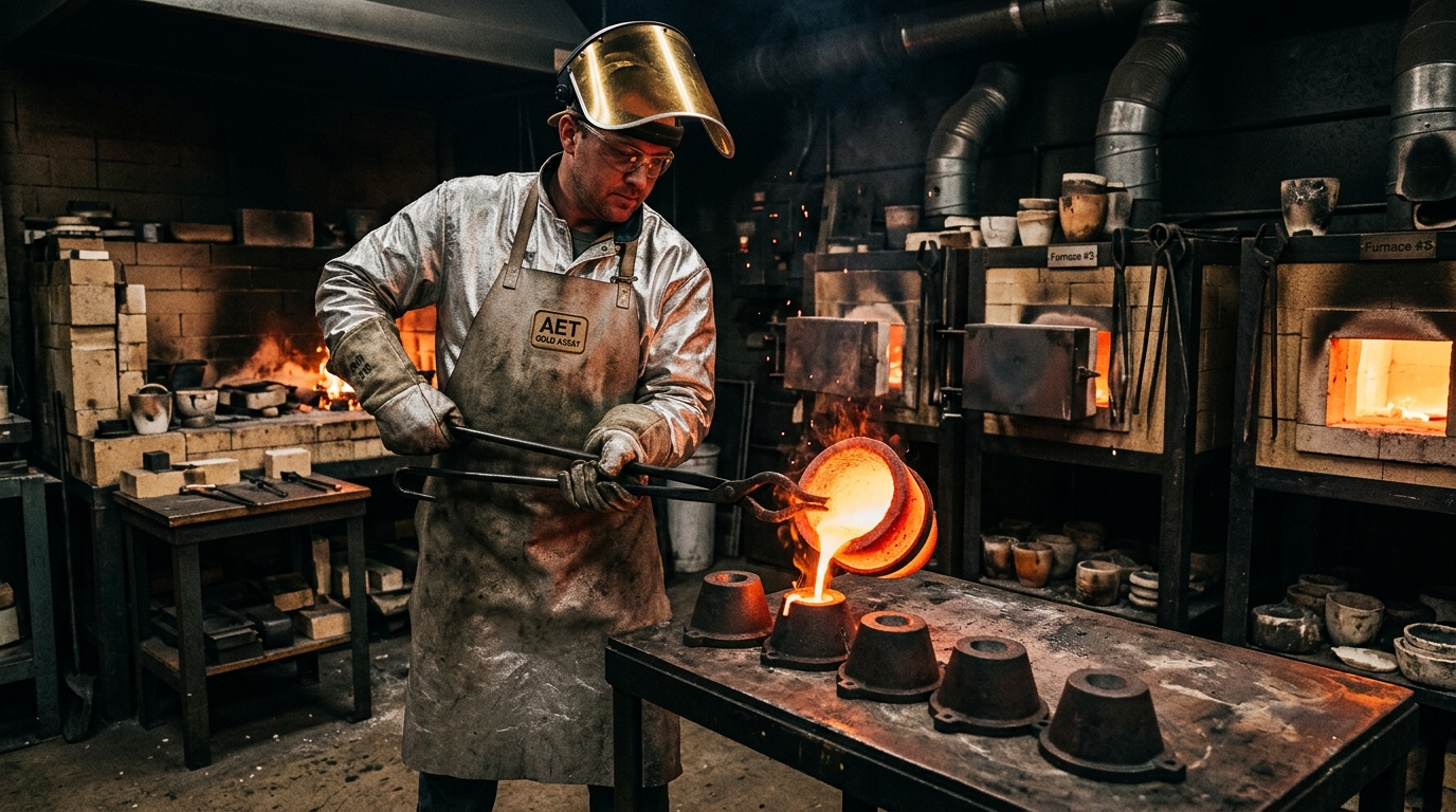 Fire assay fusion furnaces in operation at RVA Labs